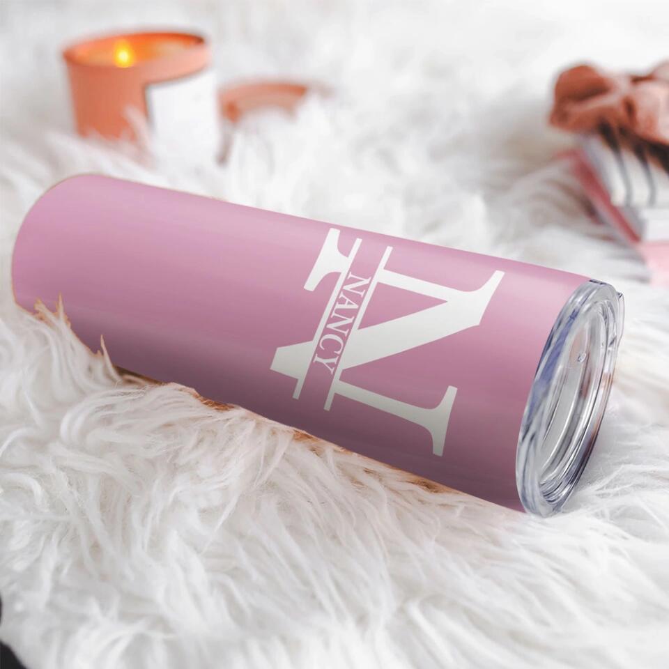 Custom The First Letter And Name Skinny Tumbler