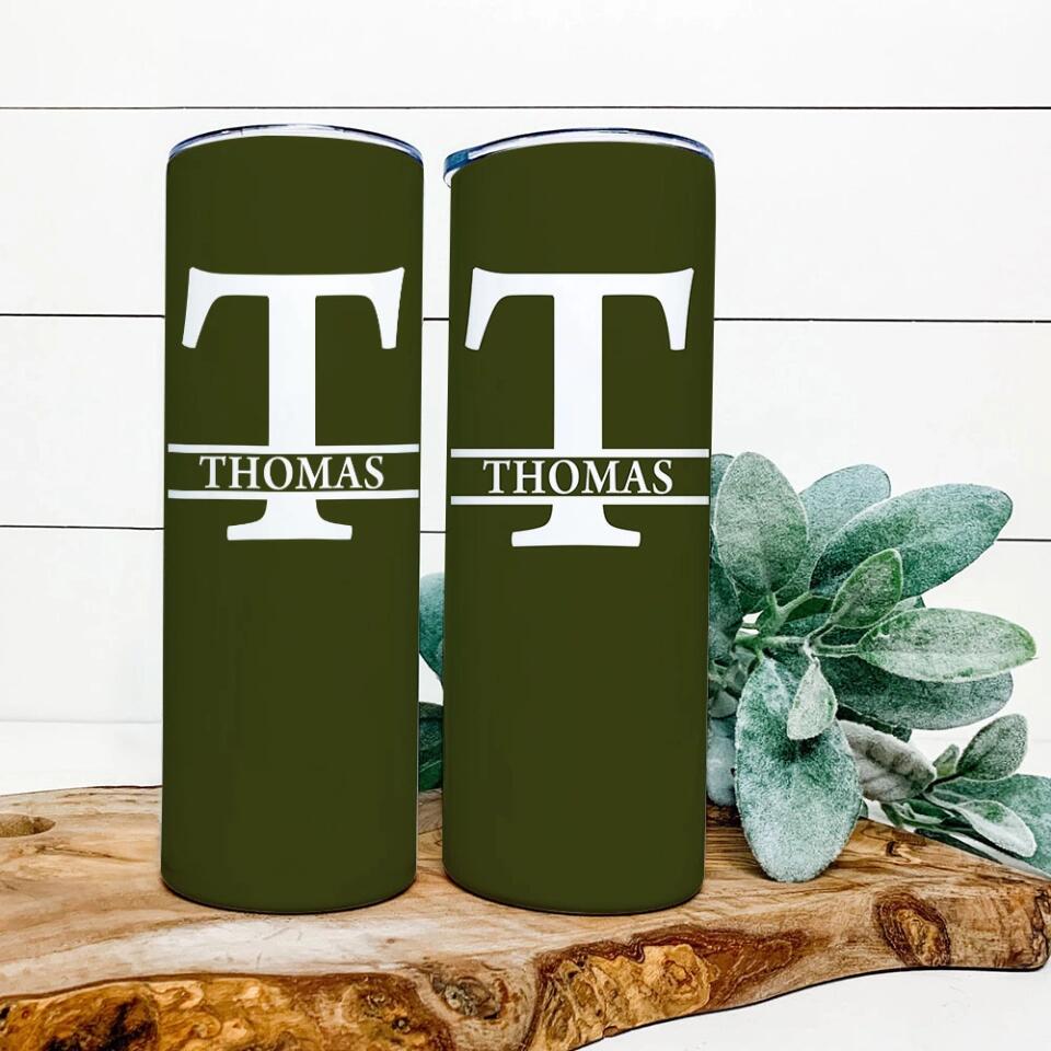 Custom The First Letter And Name Skinny Tumbler