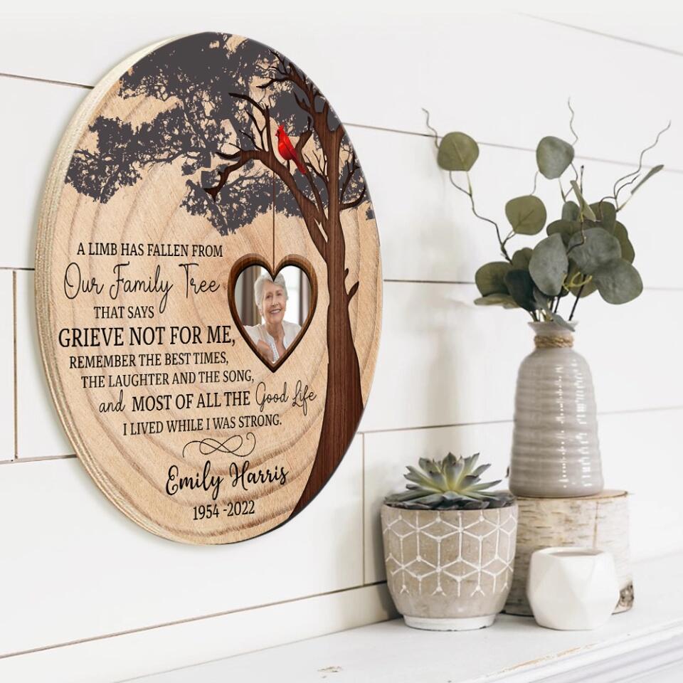 A Limb Has Fallen From Our Family Tree - Personalized Wooden Sign