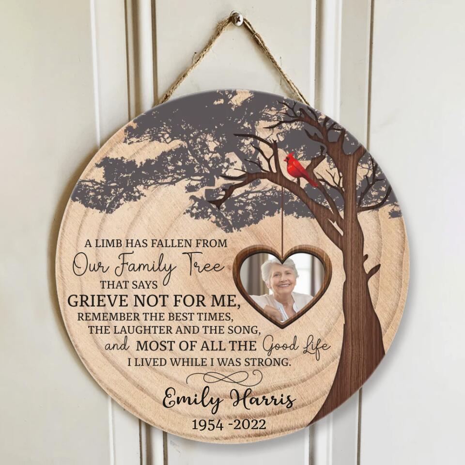 A Limb Has Fallen From Our Family Tree - Personalized Wooden Sign