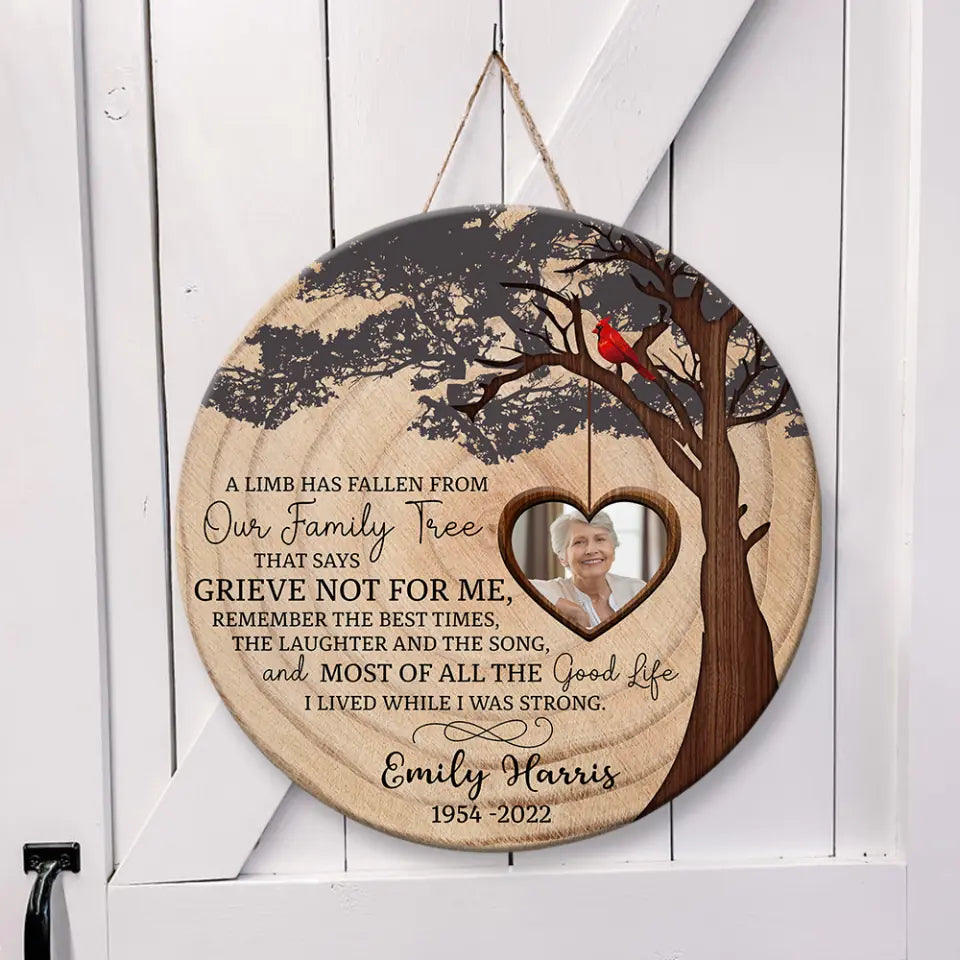 A Limb Has Fallen From Our Family Tree - Personalized Wooden Sign