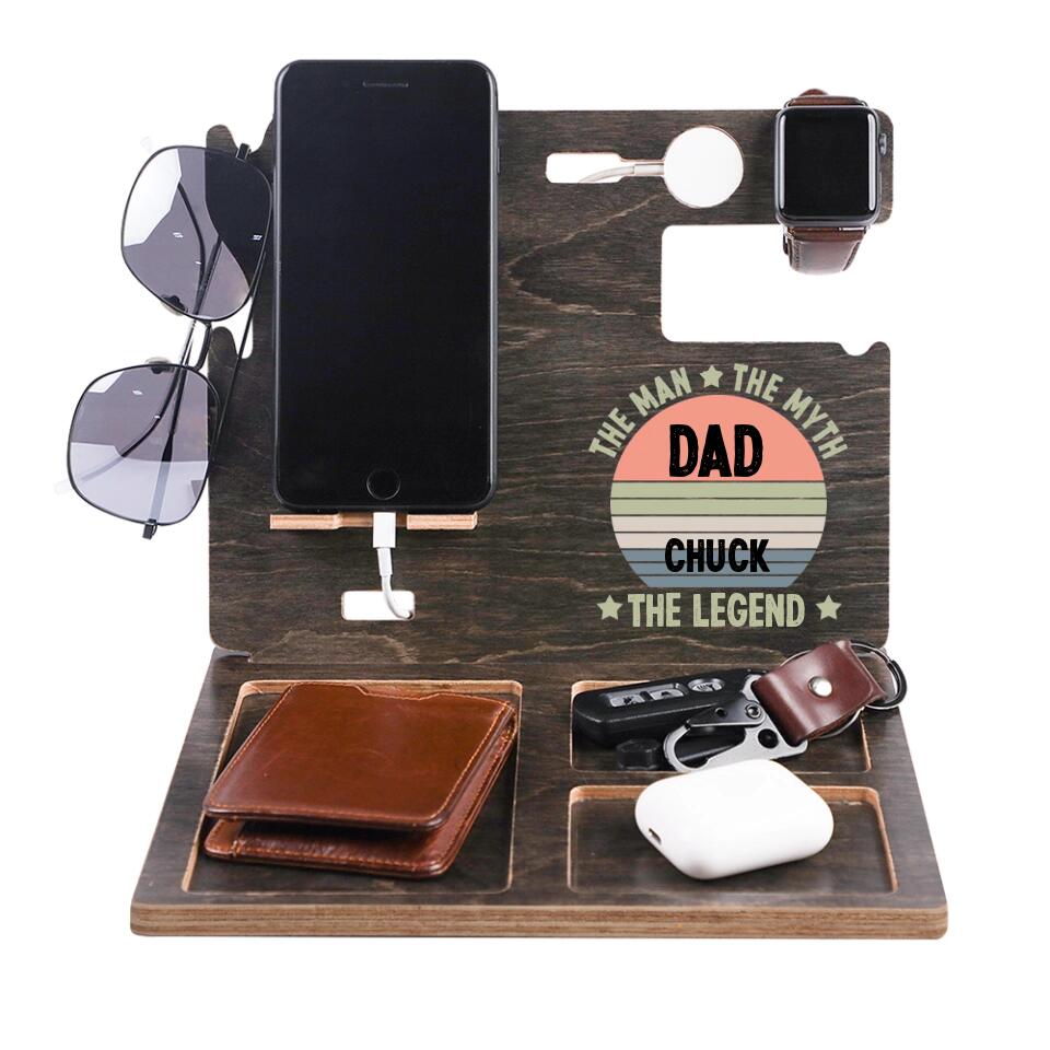 The Man, The Myth, The Legend - Personalized Dock Station - Gift for Dad, Grandpa
