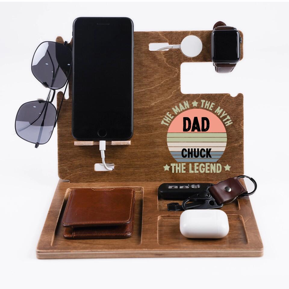 The Man, The Myth, The Legend - Personalized Dock Station - Gift for Dad, Grandpa