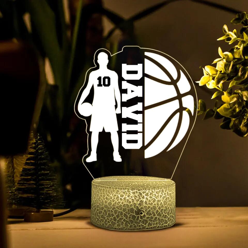 Basketball Player Name with Number - Personalized 3D Led Light