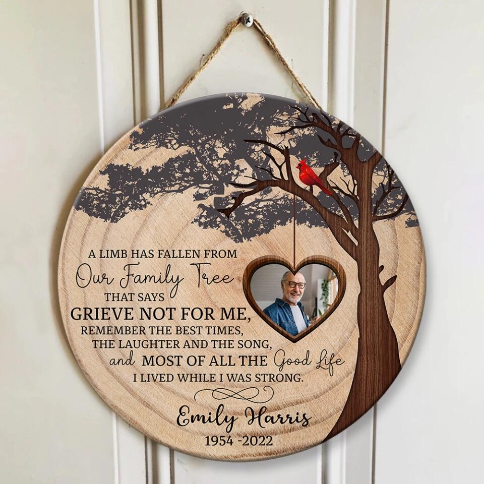 A Limb Has Fallen From Our Family Tree - Personalized Wooden Sign
