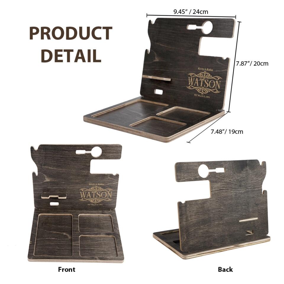 Custom Name & Year - Personalized Dock Station - Anniversary Gift For Dad and Mom