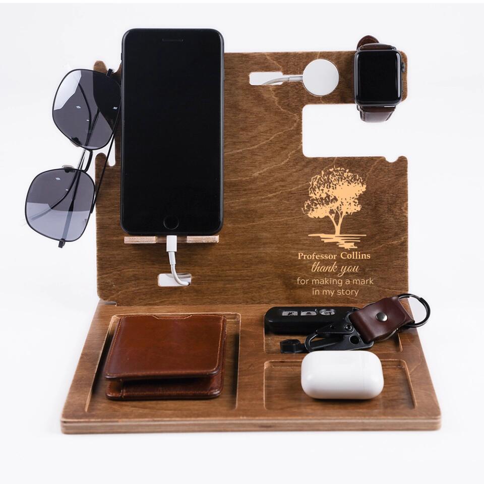 Professor Thank You for Making a Mark in My Story - Personalized Dock Station - Appreciation Gift for Professors