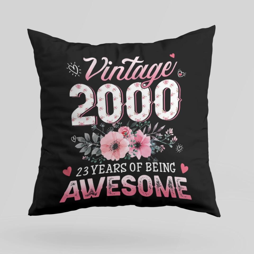 Vintage 2010, 13 Years Of Being Awesome Pillow - Birthday Gift For Her