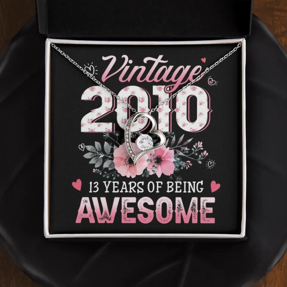 Vintage 2000 2003 2010 Many Years Of Awesome - Personalized Necklace
