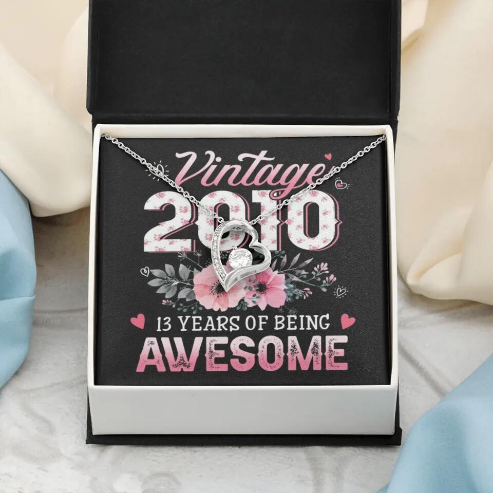Vintage 2000 2003 2010 Many Years Of Awesome - Personalized Necklace