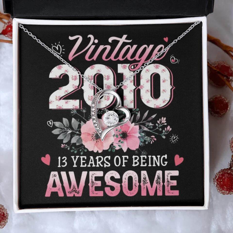 Vintage 2000 2003 2010 Many Years Of Awesome - Personalized Necklace