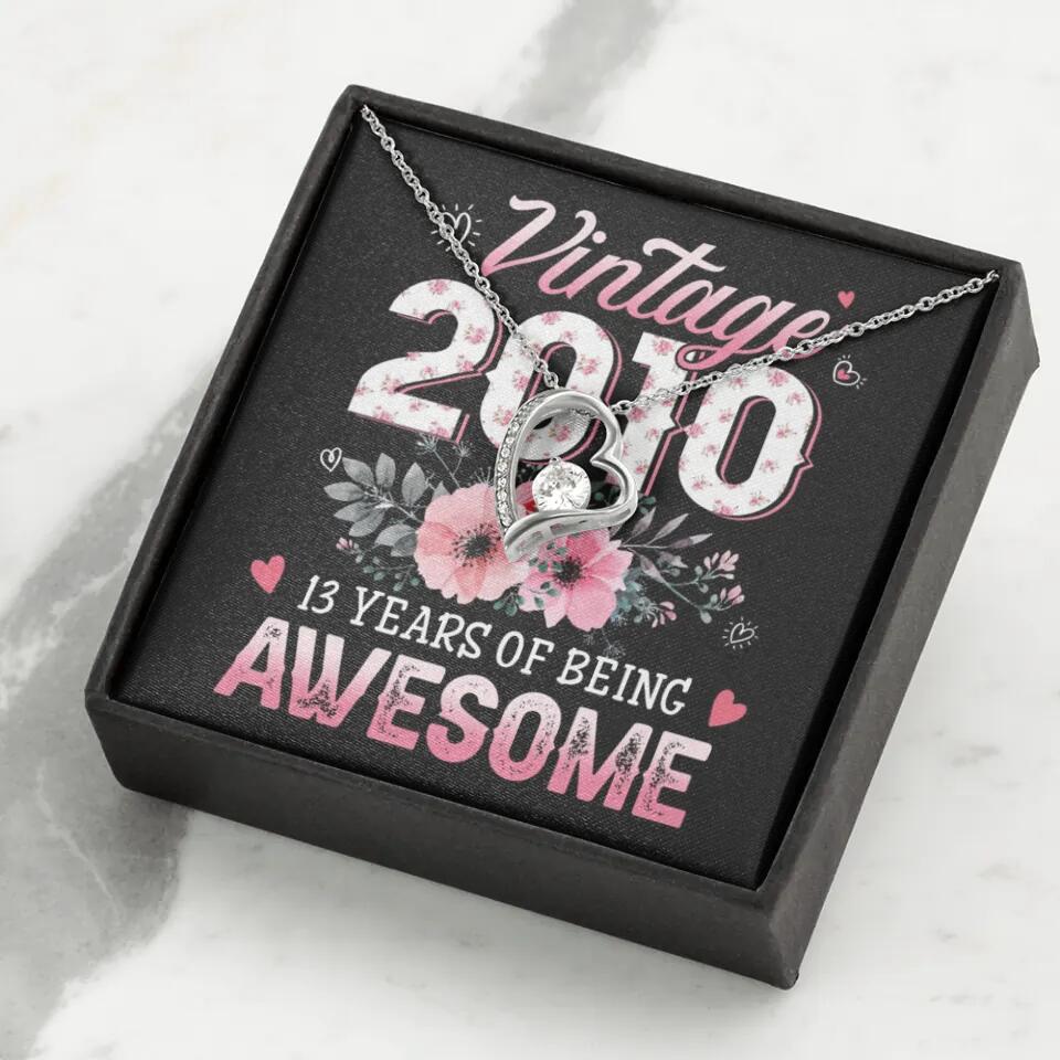 Vintage 2000 2003 2010 Many Years Of Awesome - Personalized Necklace