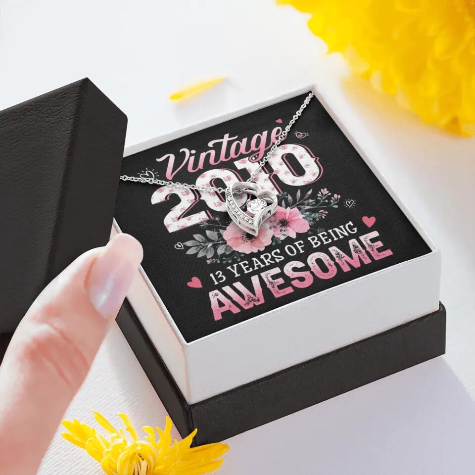 Vintage 2000 2003 2010 Many Years Of Awesome - Personalized Necklace