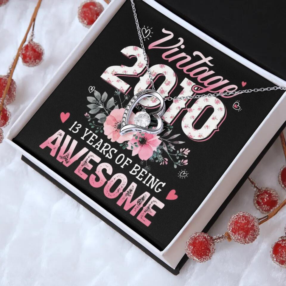 Vintage 2000 2003 2010 Many Years Of Awesome - Personalized Necklace