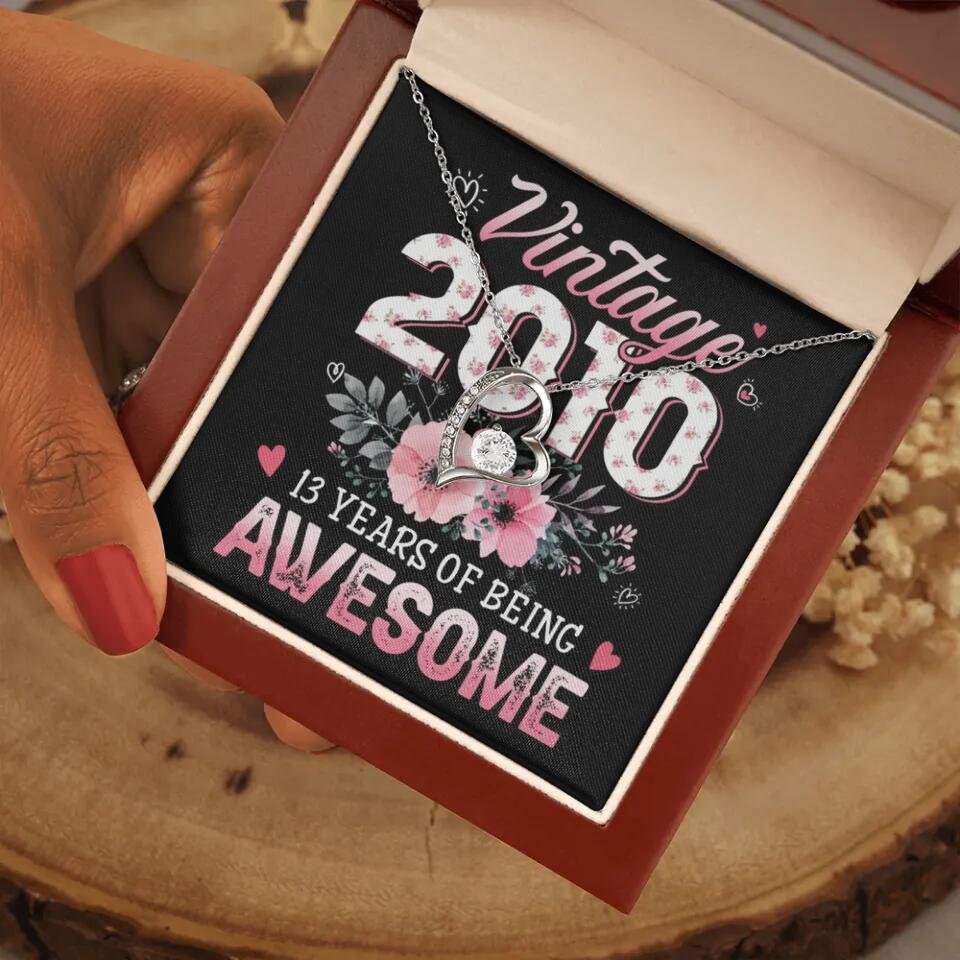 Vintage 2000 2003 2010 Many Years Of Awesome - Personalized Necklace
