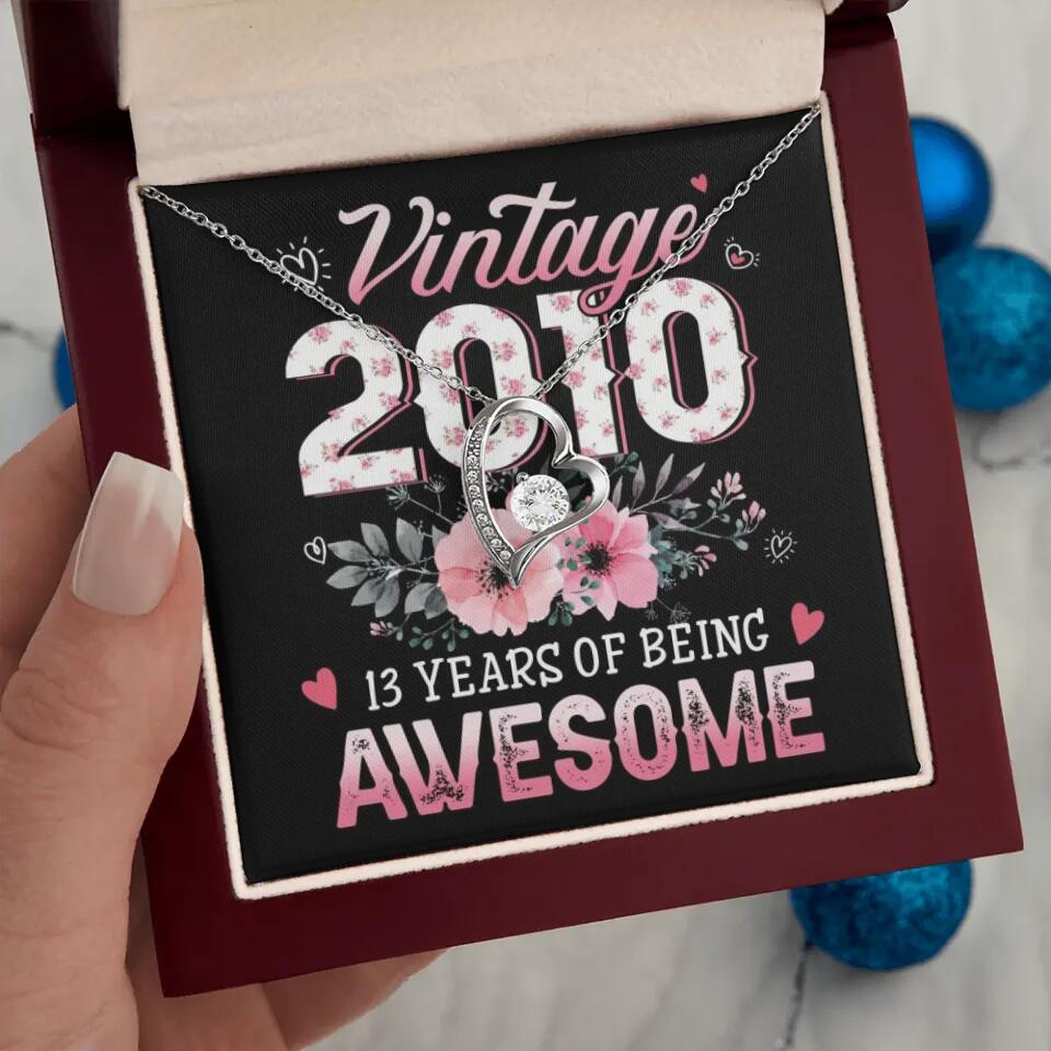 Vintage 2000 2003 2010 Many Years Of Awesome - Personalized Necklace
