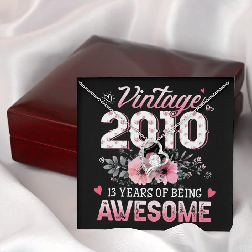 Vintage 2000 2003 2010 Many Years Of Awesome - Personalized Necklace