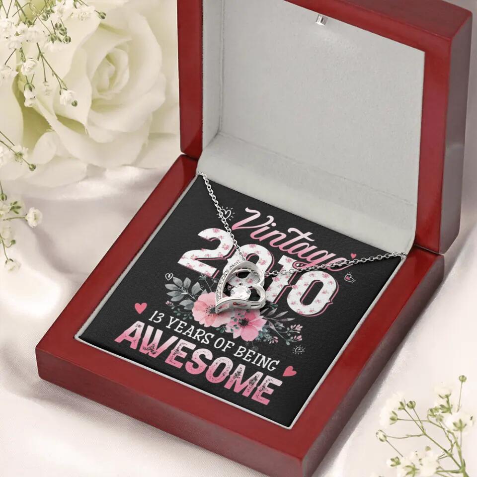 Vintage 2000 2003 2010 Many Years Of Awesome - Personalized Necklace