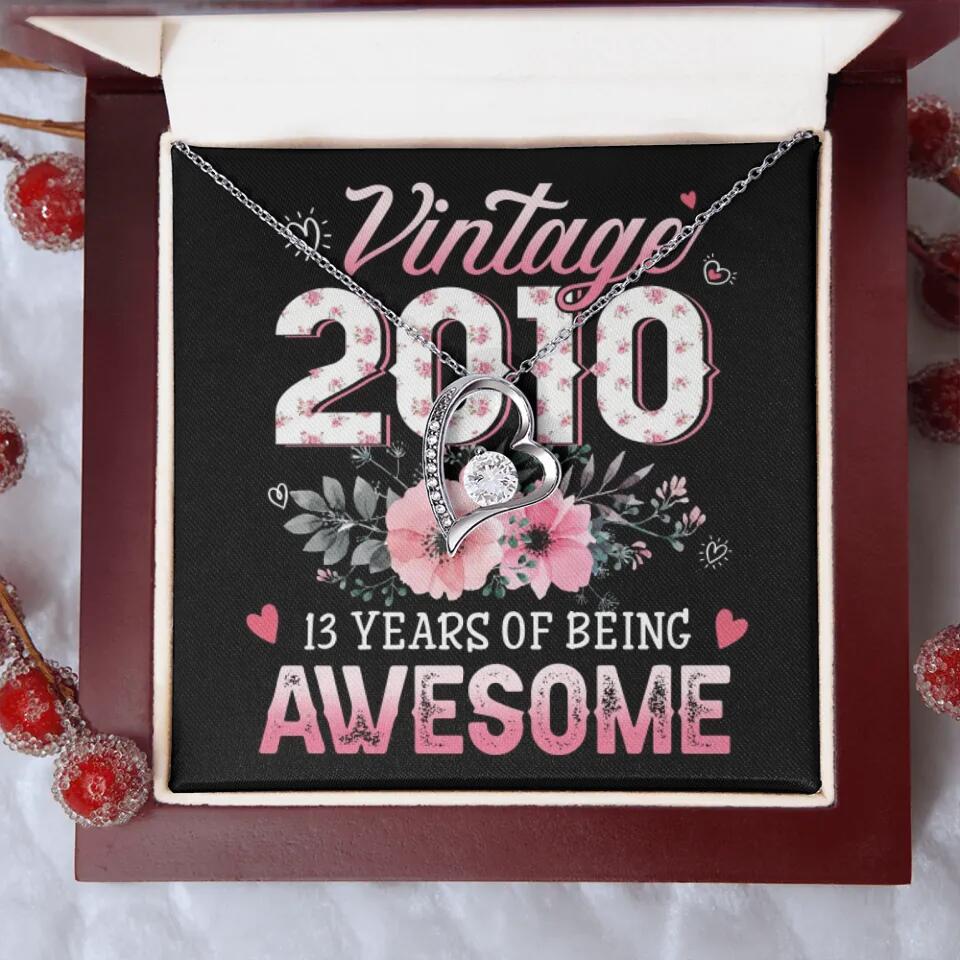 Vintage 2000 2003 2010 Many Years Of Awesome - Personalized Necklace