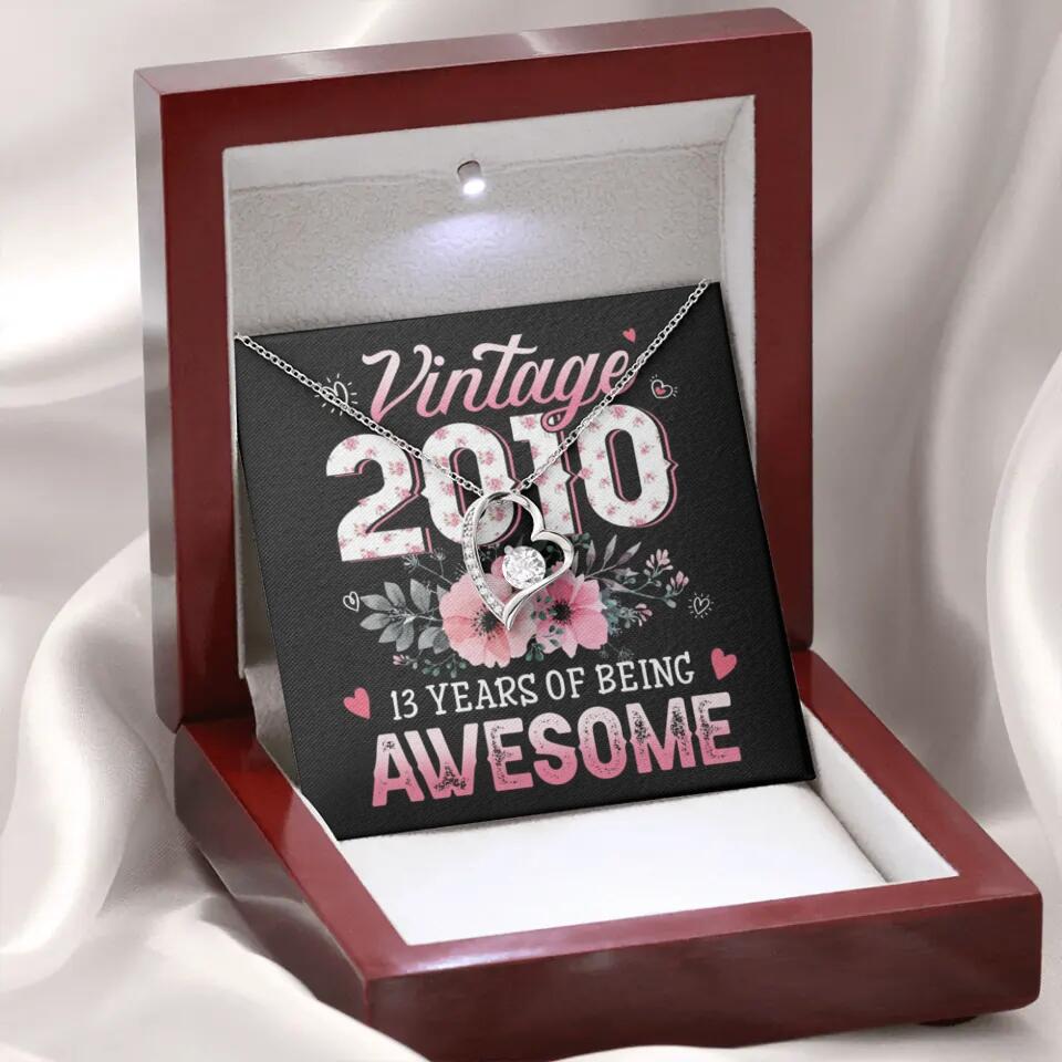 Vintage 2000 2003 2010 Many Years Of Awesome - Personalized Necklace