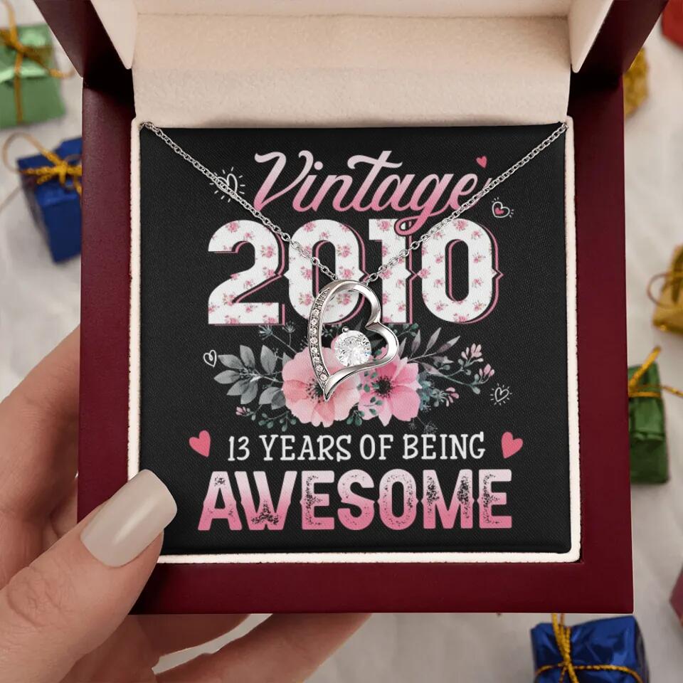 Vintage 2000 2003 2010 Many Years Of Awesome - Personalized Necklace