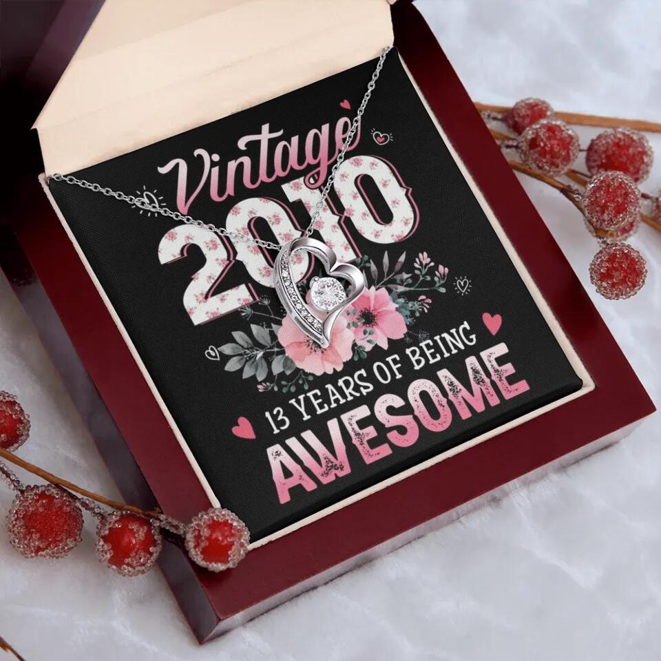 Vintage 2000 2003 2010 Many Years Of Awesome - Personalized Necklace