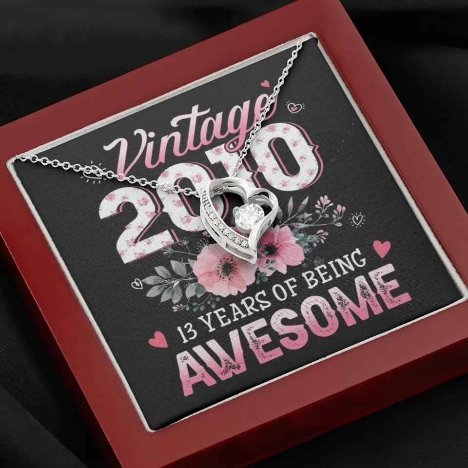 Vintage 2000 2003 2010 Many Years Of Awesome - Personalized Necklace