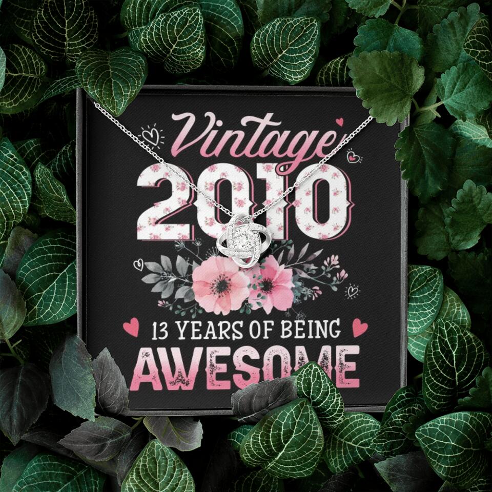 Vintage 2000 2003 2010 Many Years Of Awesome - Personalized Necklace