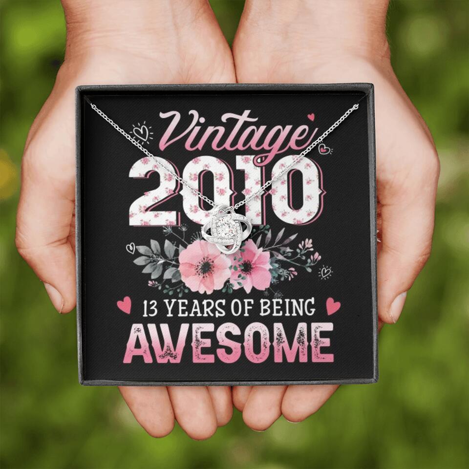 Vintage 2000 2003 2010 Many Years Of Awesome - Personalized Necklace