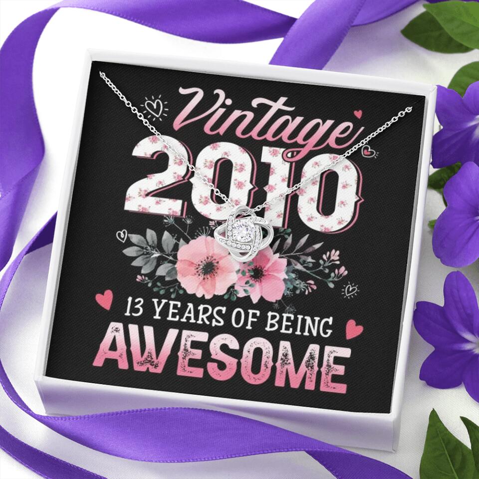 Vintage 2000 2003 2010 Many Years Of Awesome - Personalized Necklace