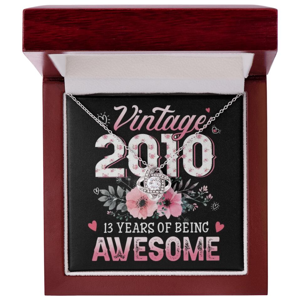 Vintage 2000 2003 2010 Many Years Of Awesome - Personalized Necklace