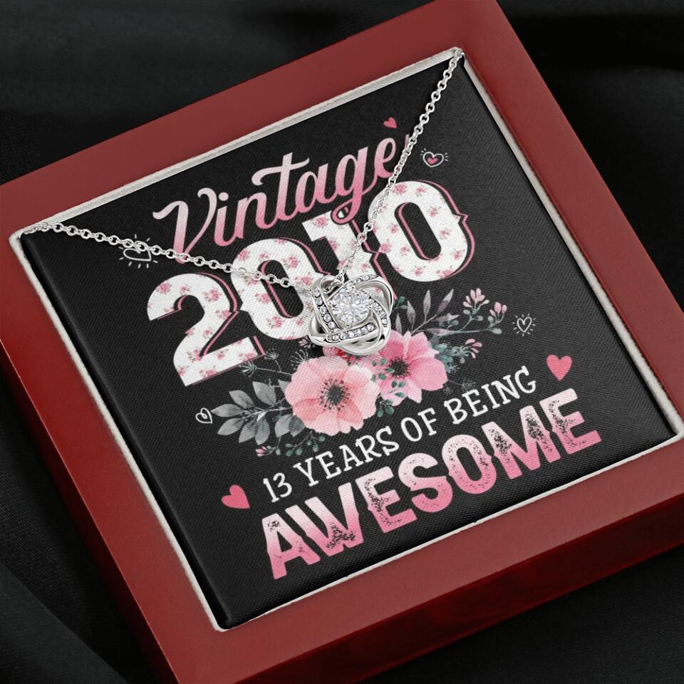 Vintage 2000 2003 2010 Many Years Of Awesome - Personalized Necklace