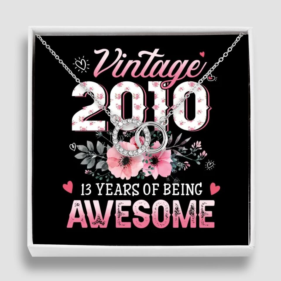 Vintage 2000 2003 2010 Many Years Of Awesome - Personalized Necklace