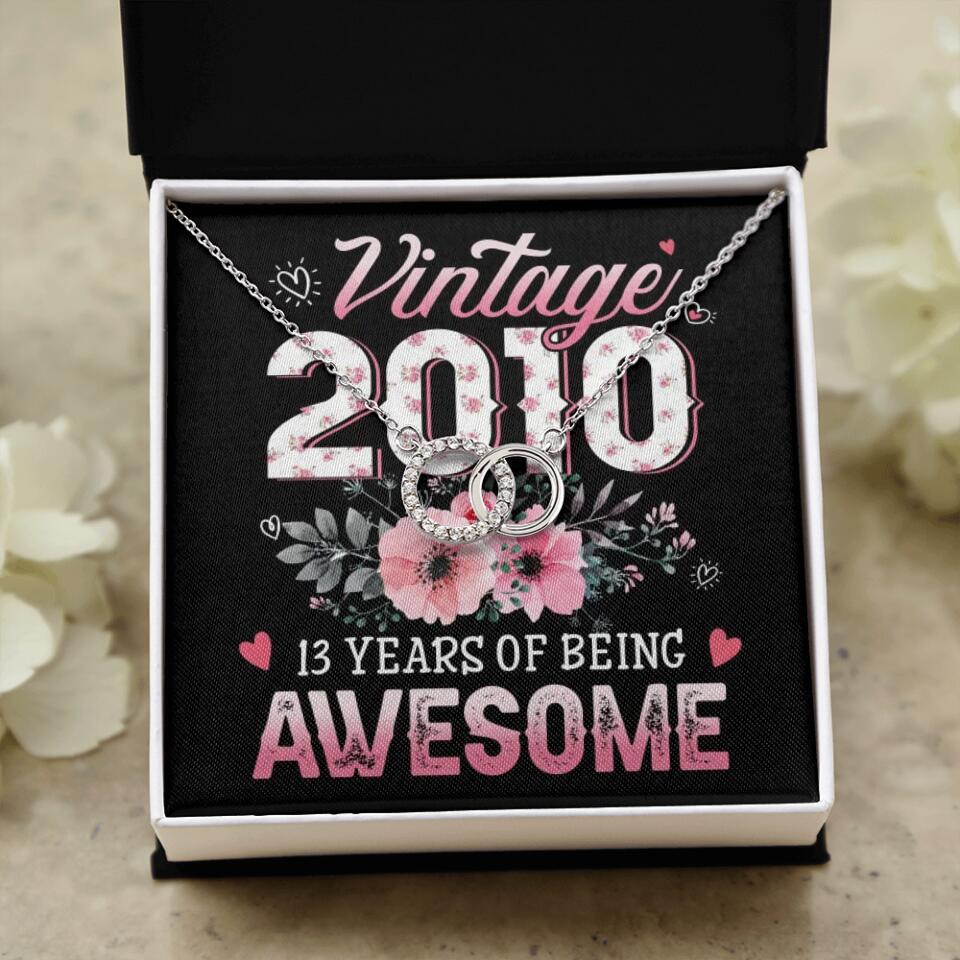 Vintage 2000 2003 2010 Many Years Of Awesome - Personalized Necklace