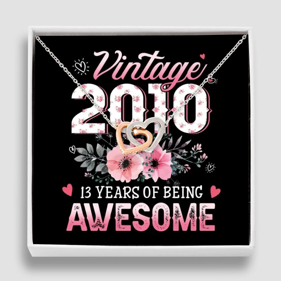 Vintage 2000 2003 2010 Many Years Of Awesome - Personalized Necklace