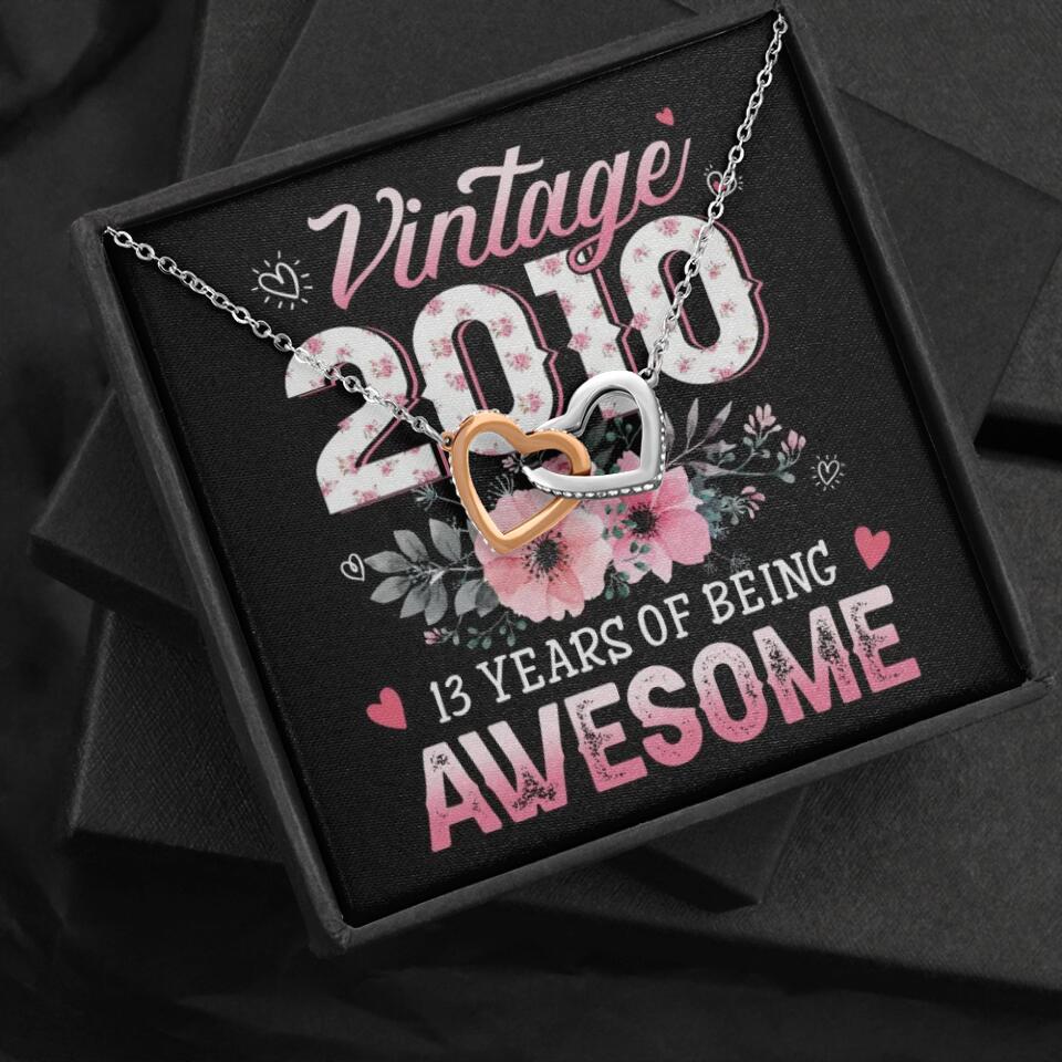 Vintage 2000 2003 2010 Many Years Of Awesome - Personalized Necklace