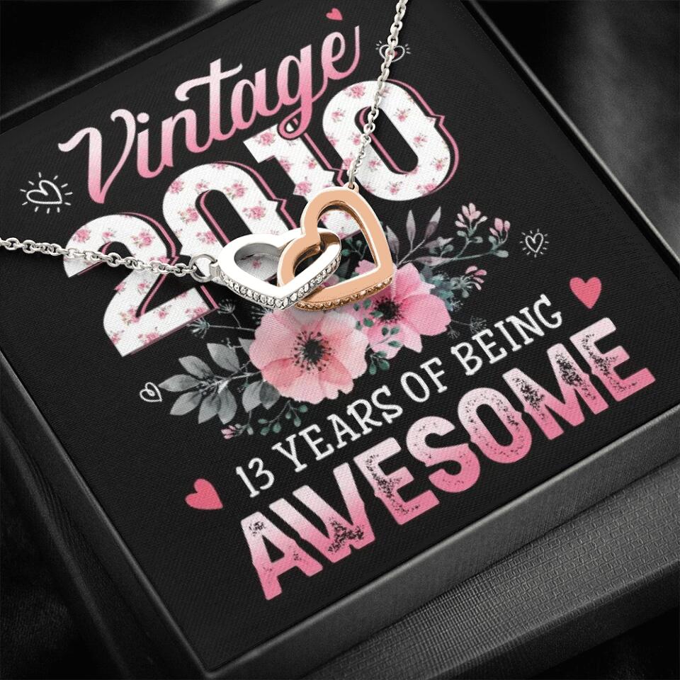Vintage 2000 2003 2010 Many Years Of Awesome - Personalized Necklace