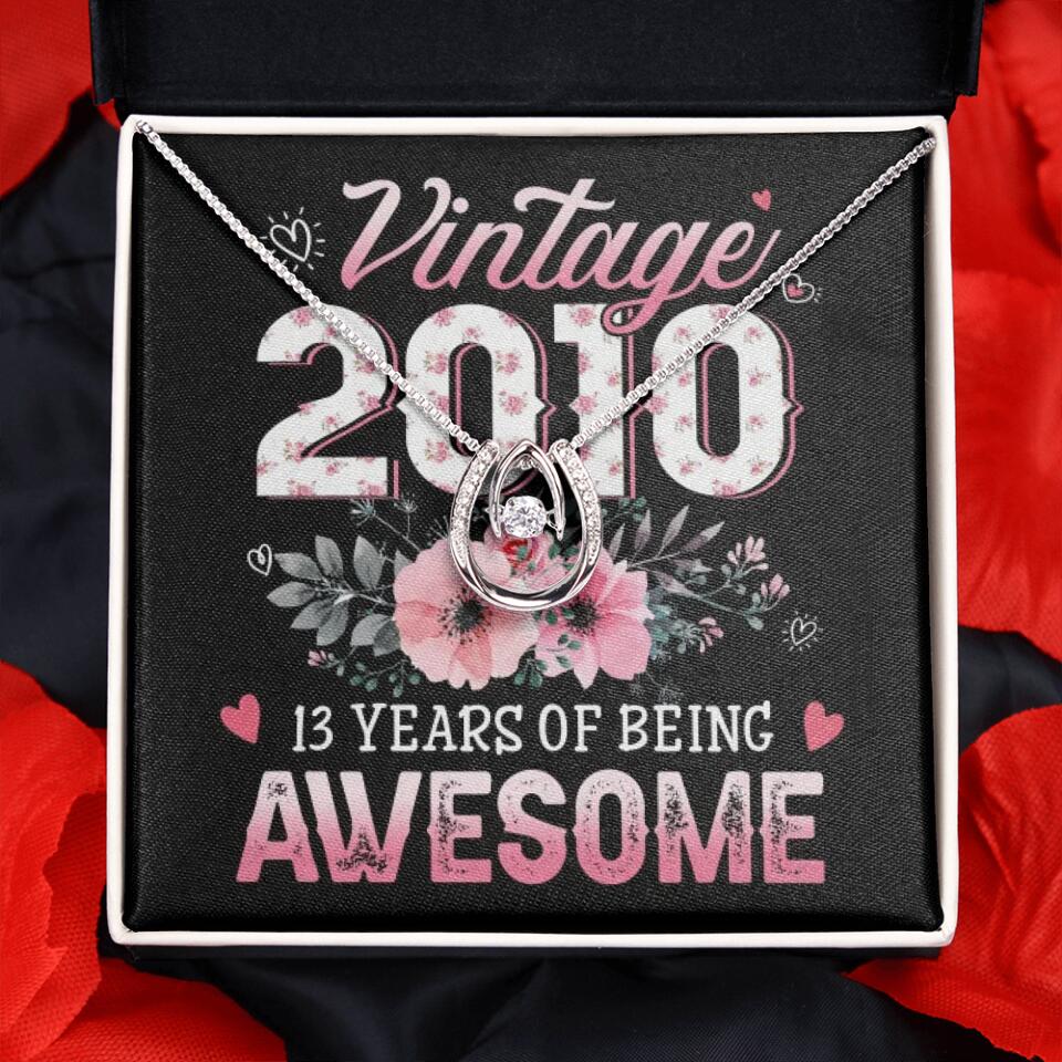 Vintage 2000 2003 2010 Many Years Of Awesome - Personalized Necklace
