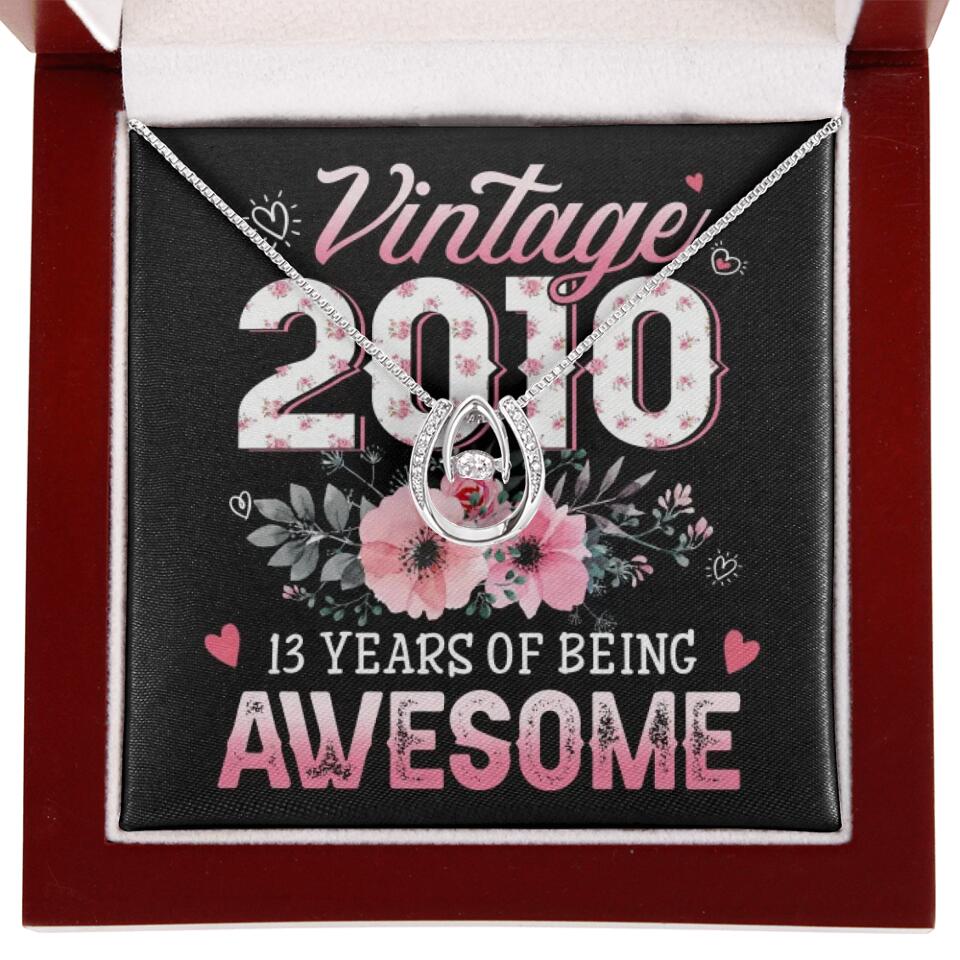 Vintage 2000 2003 2010 Many Years Of Awesome - Personalized Necklace