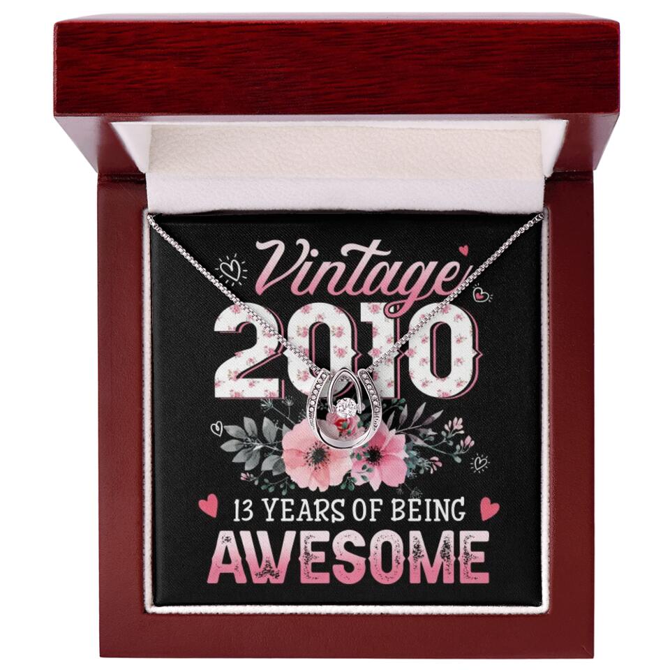 Vintage 2000 2003 2010 Many Years Of Awesome - Personalized Necklace