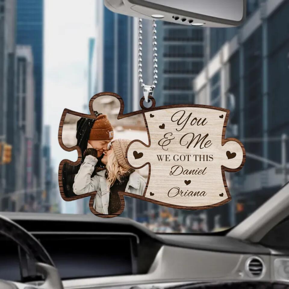 You And Me We Got This Custom Photo and Name Car Wooden Ornament