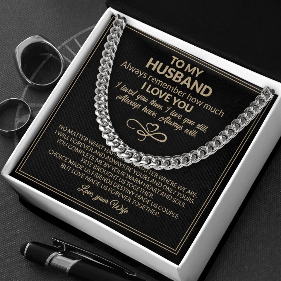To My Husband Valentine's Day Quotes Cuban Link Chain Gift For Husband