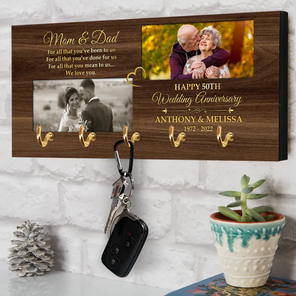 To Parents For All That You've Done To Us - Personalized Wooden Key Holder