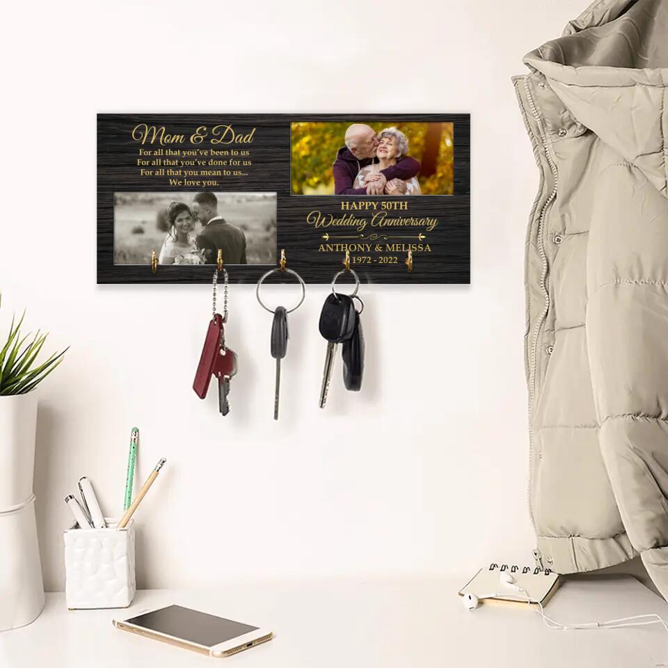 To Parents For All That You've Done To Us - Personalized Wooden Key Holder