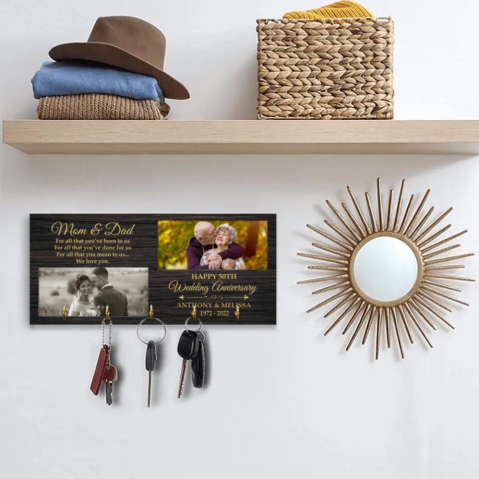 To Parents For All That You've Done To Us - Personalized Wooden Key Holder