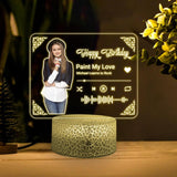 Happy Birthday with Song - Personalized Photo - Custom Song - Printed Night Light - Lamp - Birthday Gift - Gift for Girlfriend Boyfriend BFF Beloved - for Music Lovers - 302ICNNPLL215