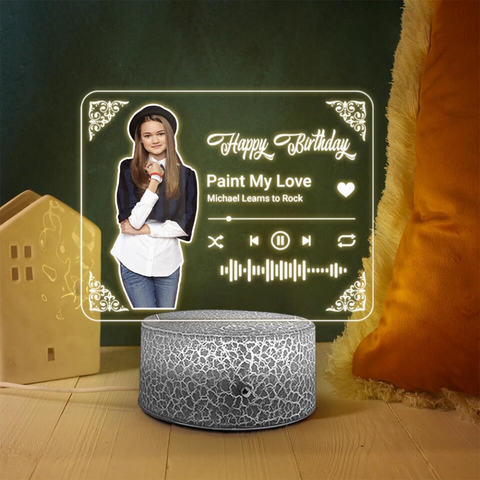 Birthday Party Decor - Lamp Song - Personalized Night Light - Spotify Plaque Gift - Birthday Decorations