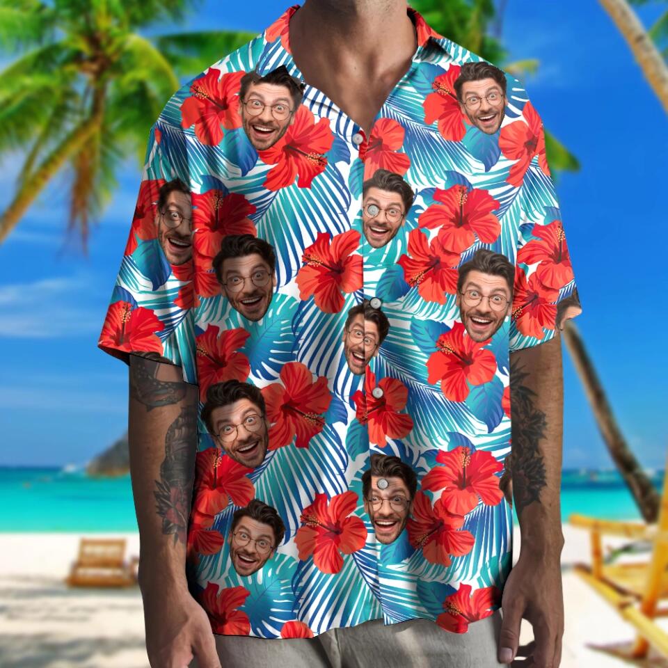 Funny Face Hawaii Shirt - Personalized Hawaiian Shirt - Summer Gift for BFF Beloved