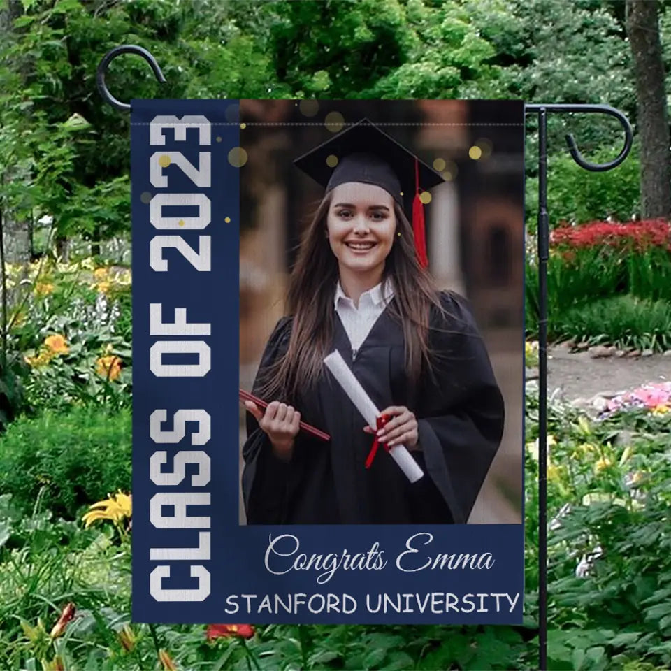 Class of 2025 Congrats Graduation Custom Garden Flag Graduation Gift