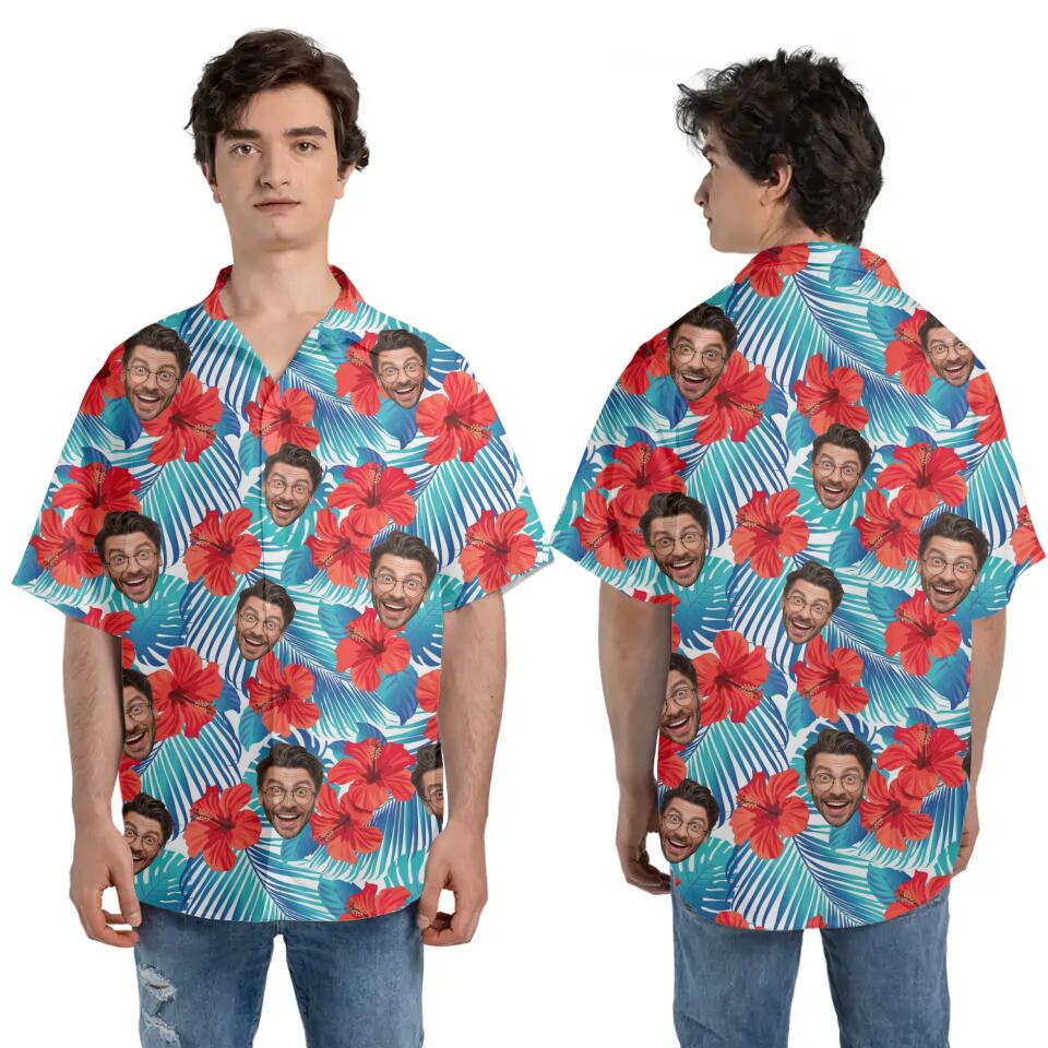 Funny Face Hawaii Shirt - Personalized Hawaiian Shirt - Summer Gift for BFF Beloved